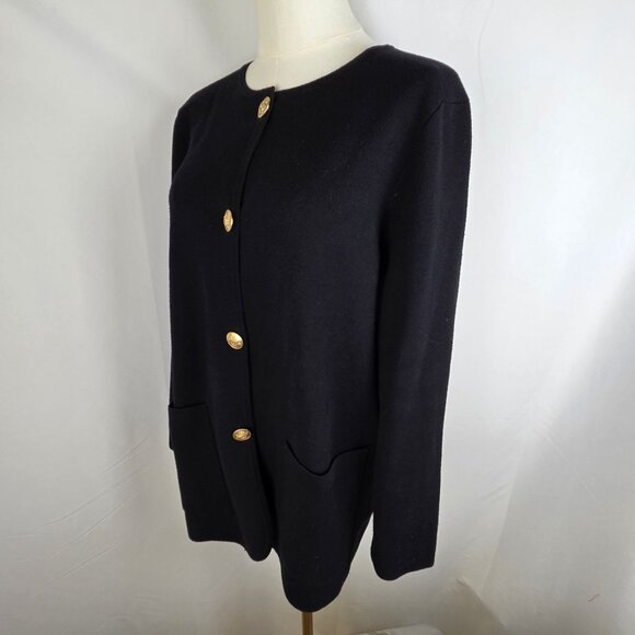 J. Crew Giselle Sweater Blazer Small Black Wool Blend Relaxed Fit Preppy #BO154 - Picture 6 of 13